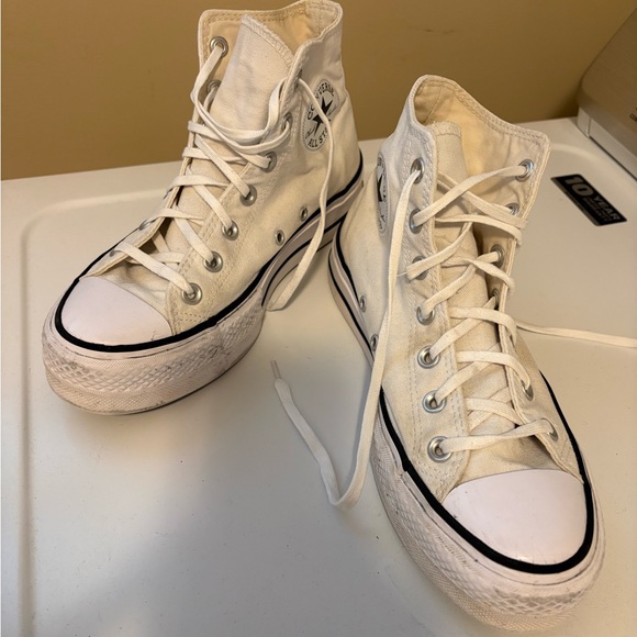 Converse White High-Top Platform Sneakers - Picture 2 of 4